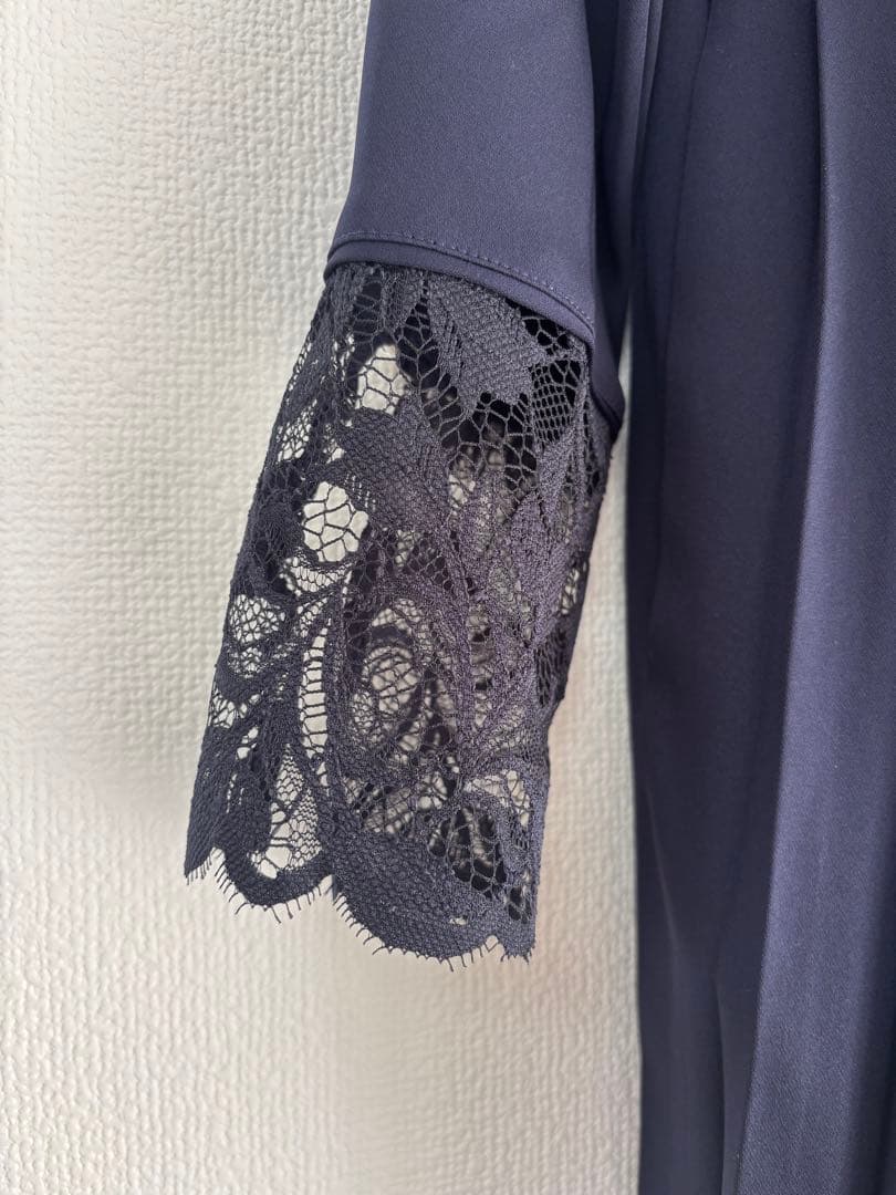 maison echelle(メゾンエシェル)レースドッキングプリーツワンピース