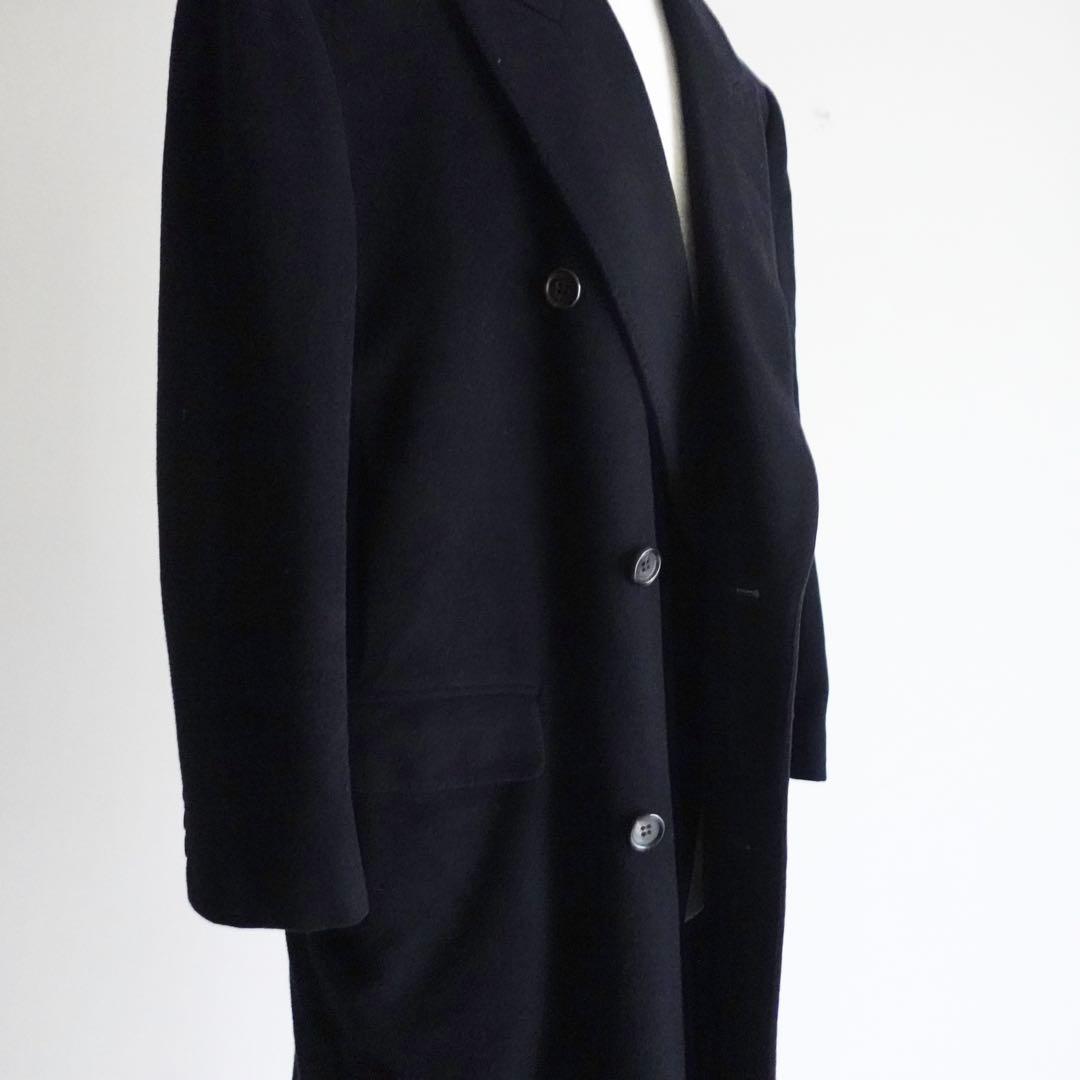 LANVIN Paris ピュアウール　ダブルチェスターコート　ネイビー