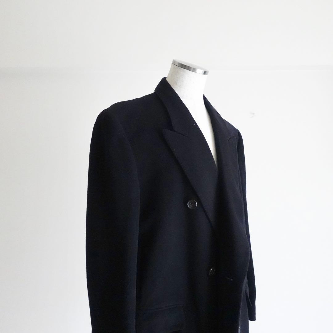 LANVIN Paris ピュアウール　ダブルチェスターコート　ネイビー