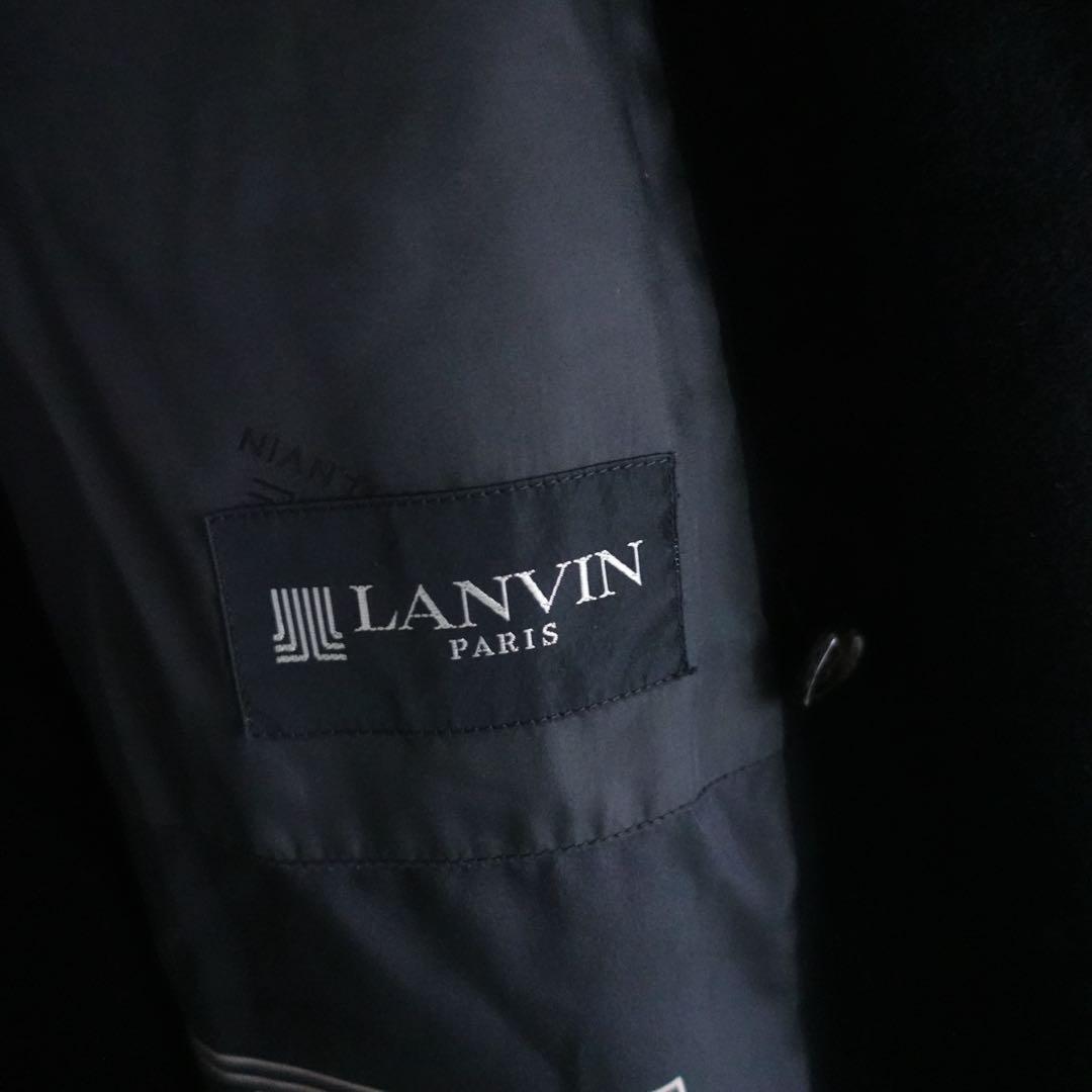 LANVIN Paris ピュアウール　ダブルチェスターコート　ネイビー