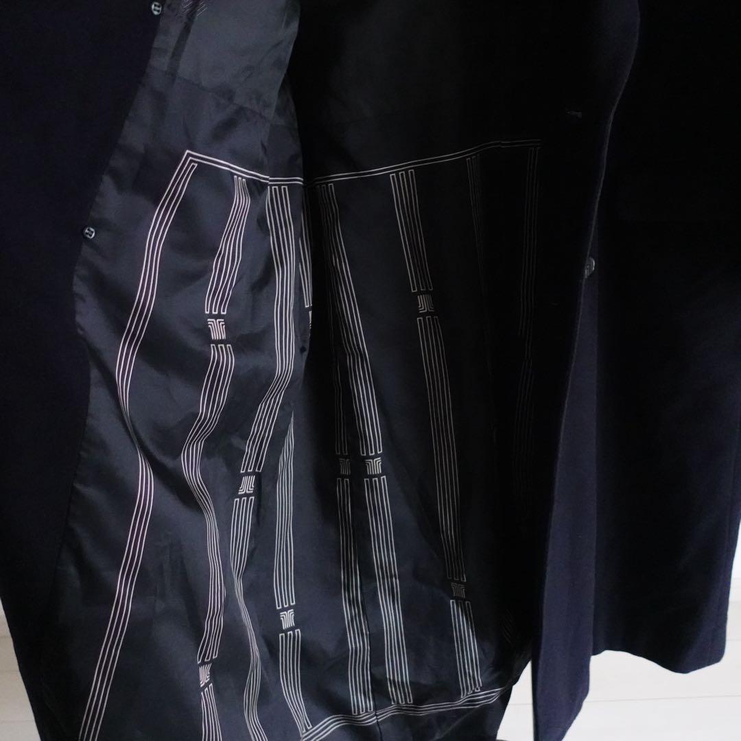 LANVIN Paris ピュアウール　ダブルチェスターコート　ネイビー