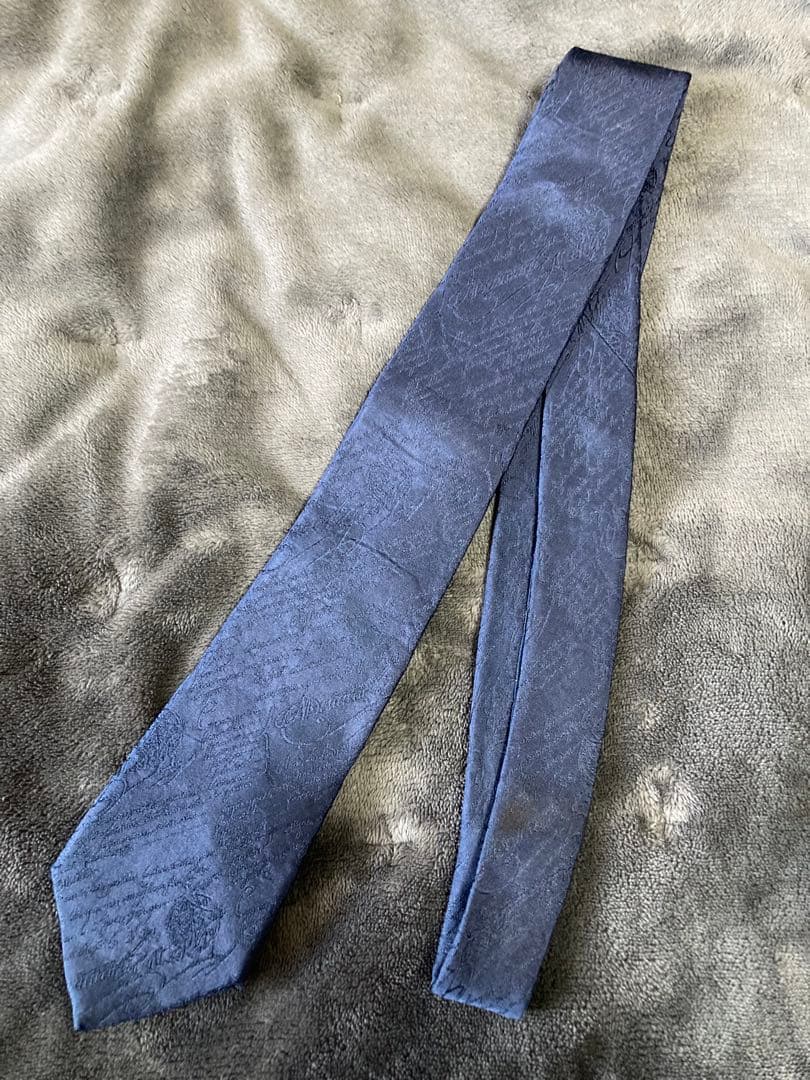 Berluti カリグラフィ　ネクタイ ネイビー
