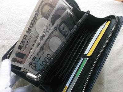 L型ファスナータイプのロングウォレット　牛革　刻印＆拭き染め