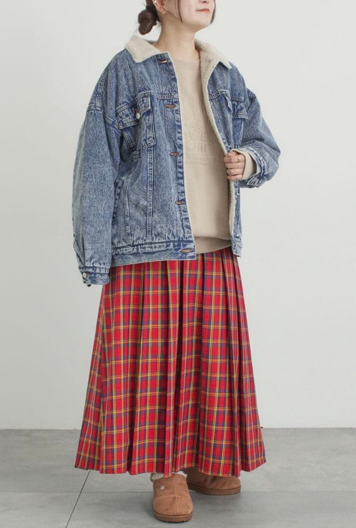 サマンサモスモスデニムジャケット　デニムボアジャケット　ブルー