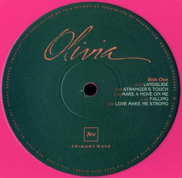 オリビア・ニュートン・ジョン　Physical　限定 重量盤 ピンクカラー LP