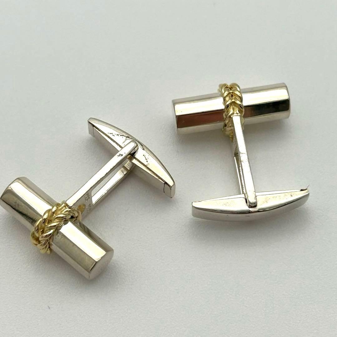 ★ティファニー★ タイタック カフリンクス 円柱型 K18 SV925 箱付き.