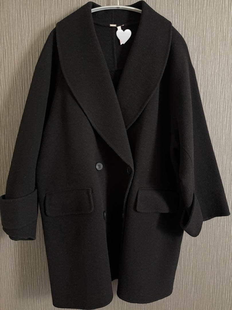 Mila Owen ミラオーウェン 接結ハーフ丈Aラインコート ブラック