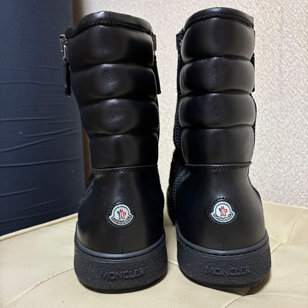 MONCLER ハラコレザーブーツ サイドジップ