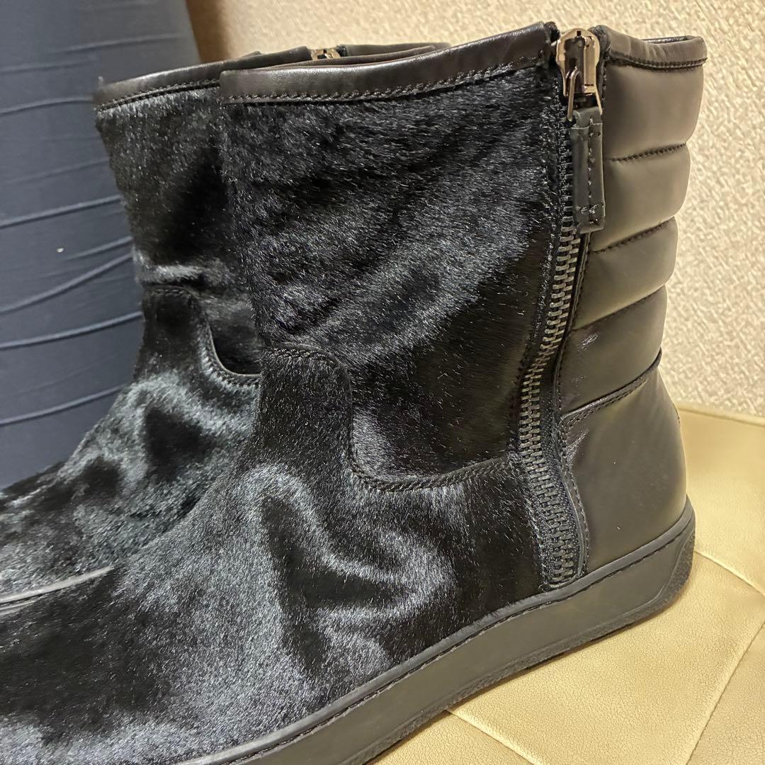 MONCLER ハラコレザーブーツ サイドジップ