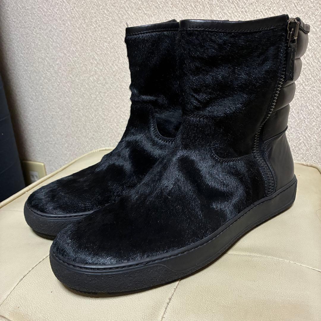 MONCLER ハラコレザーブーツ サイドジップ