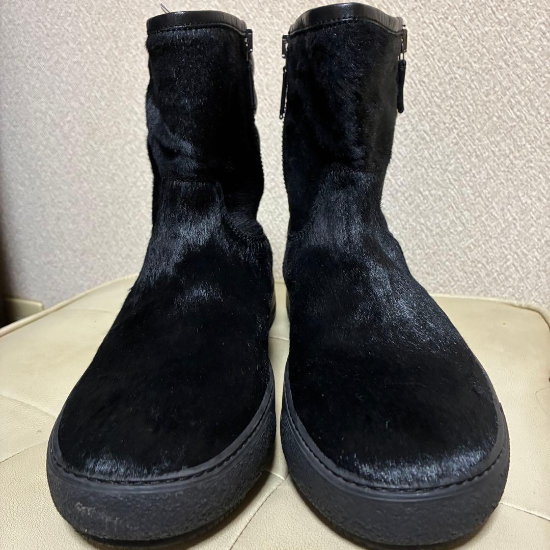 MONCLER ハラコレザーブーツ サイドジップ