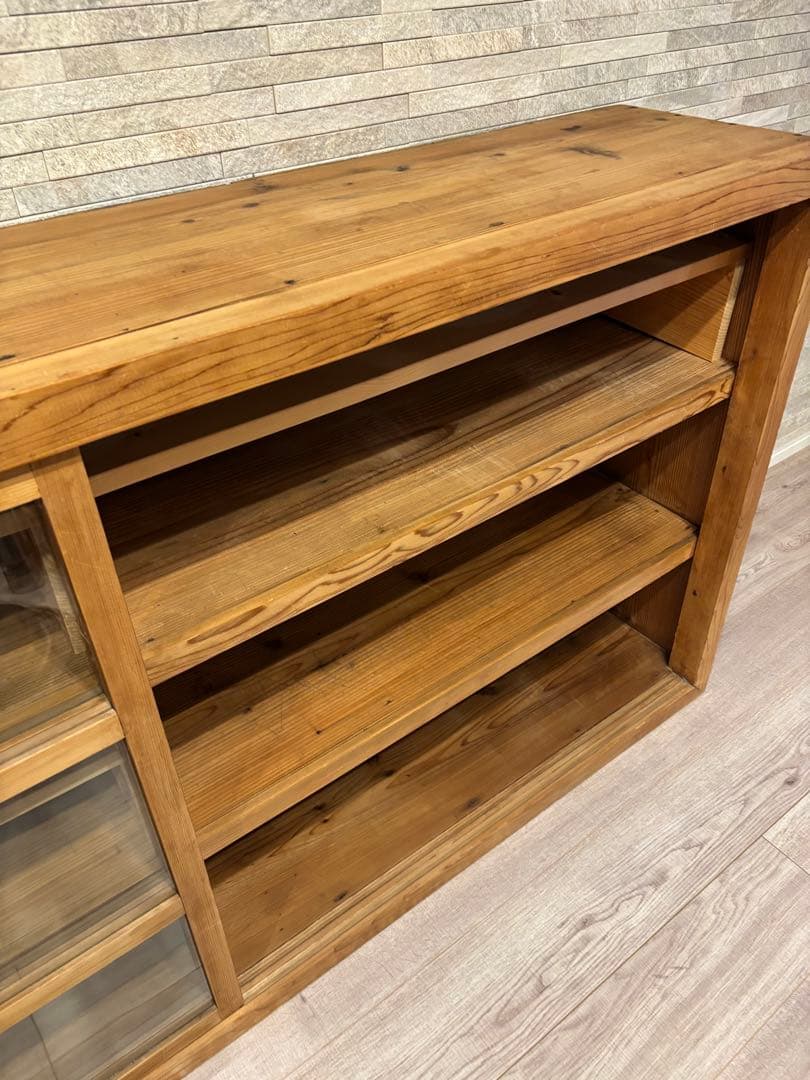 古家具　水屋箪笥　キャビネット 食器棚　収納　本箱　ガラス　古道具　アンティーク