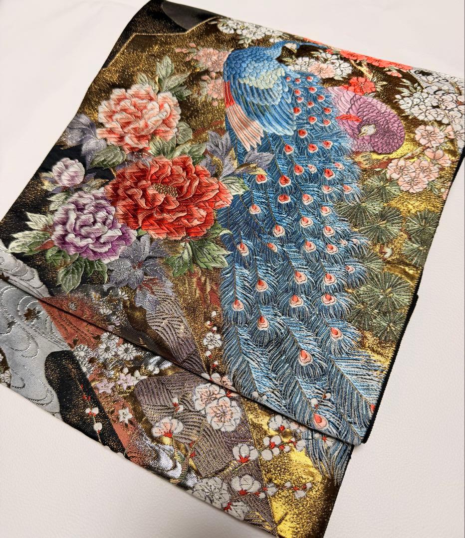 高級 袋帯 正絹 六通柄 純金箔24K ゴールド フォーマル 留袖 訪問着