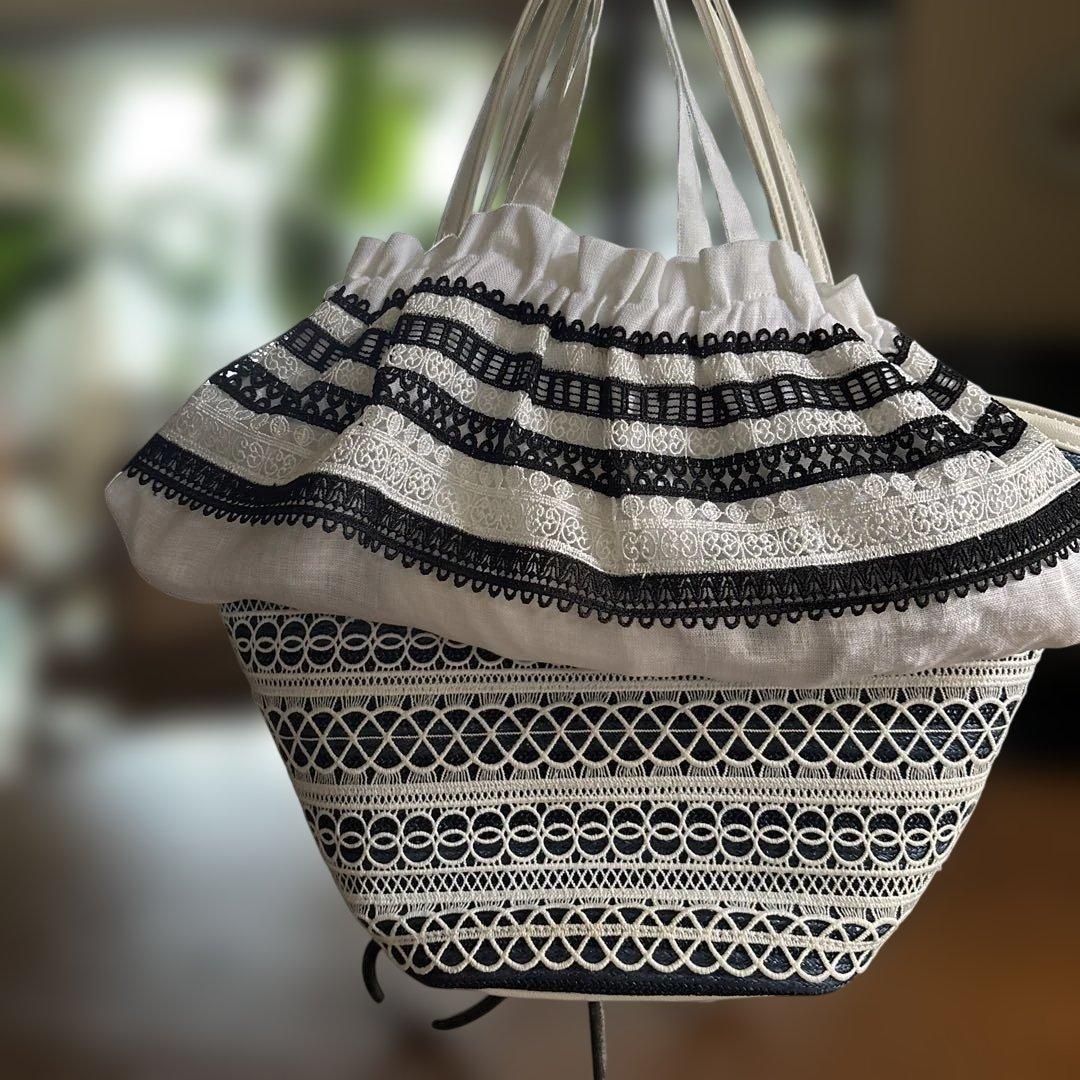 近沢レース　未使用　折りたたみ日傘 カゴバック