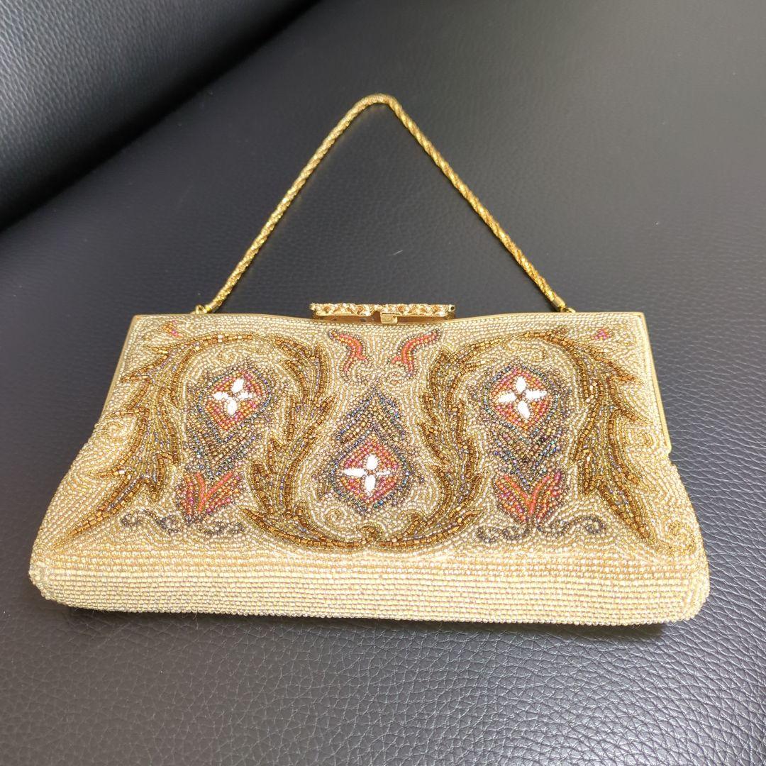 【美品】ビーズバッグ ハンドバッグ　和装洋装　アンティーク　ヴィンテージ2WAY