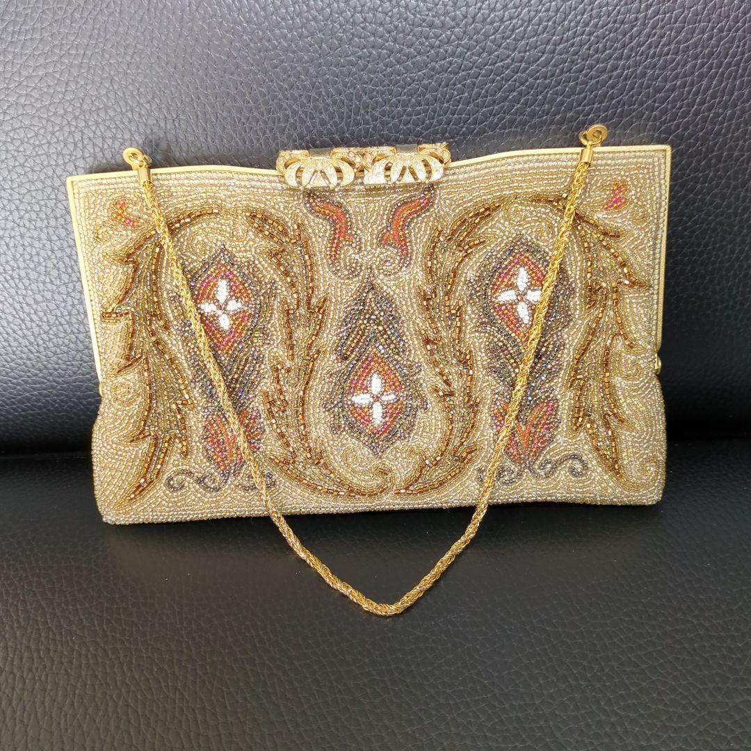 【美品】ビーズバッグ ハンドバッグ　和装洋装　アンティーク　ヴィンテージ2WAY