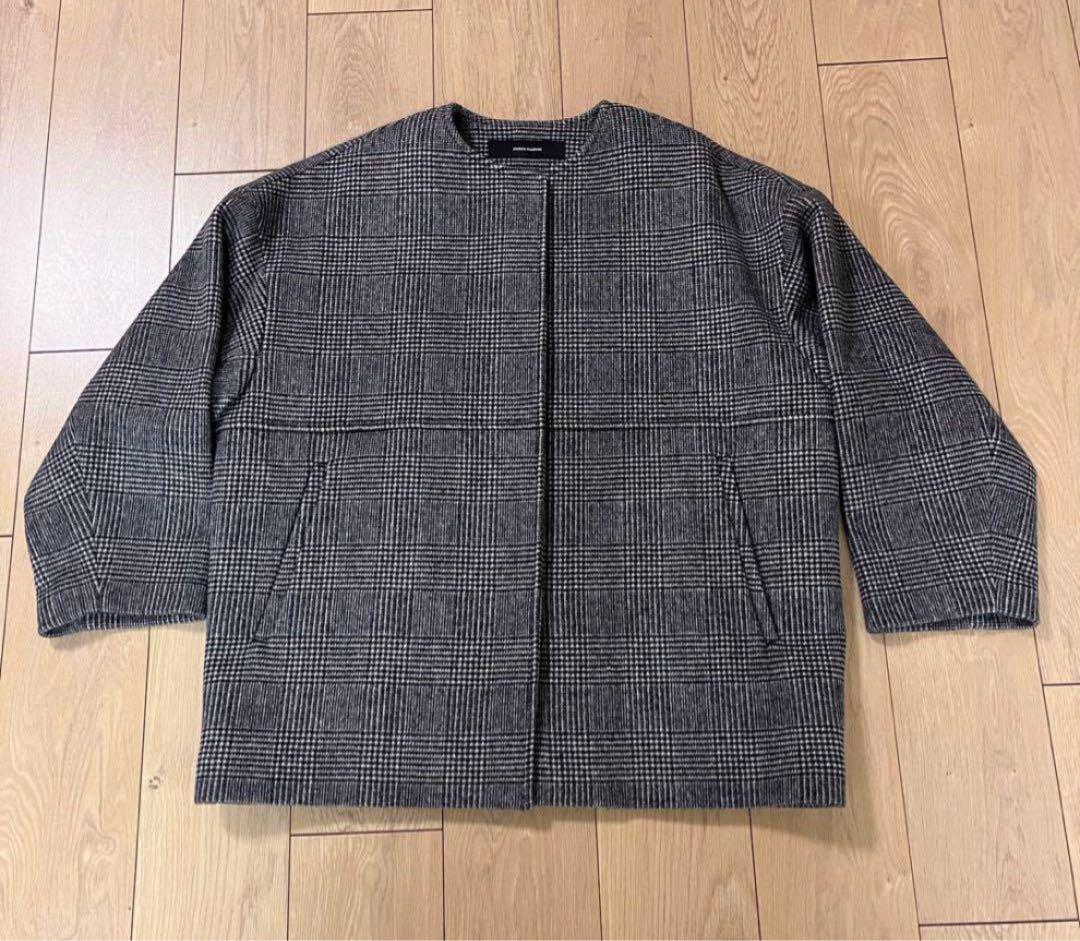 【未使用級】スーパー140 ビーバー　ノーカラー　ショートコート