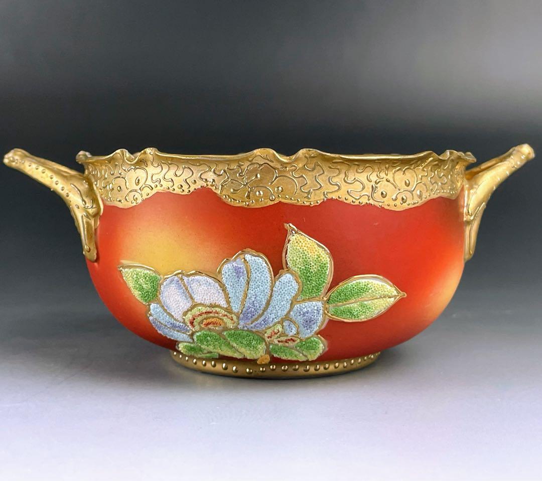 【専用】オールドニッポン アールヌーボー様式牡丹紋 コラレン 盛皿 ボウル