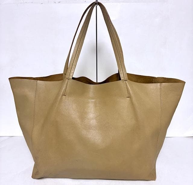 希少✨セリーヌ ホリゾンタルカバ 旧ロゴ トートバッグ レザー ベージュ 大容量