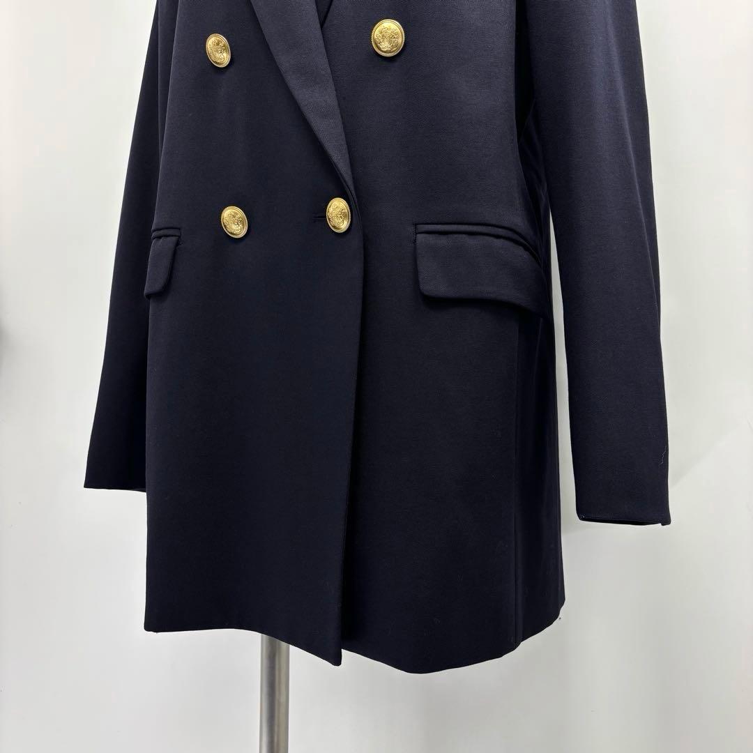 未使用プラステPLST　レディース　ウールブレンドダブルジャケット　L　ネイビー