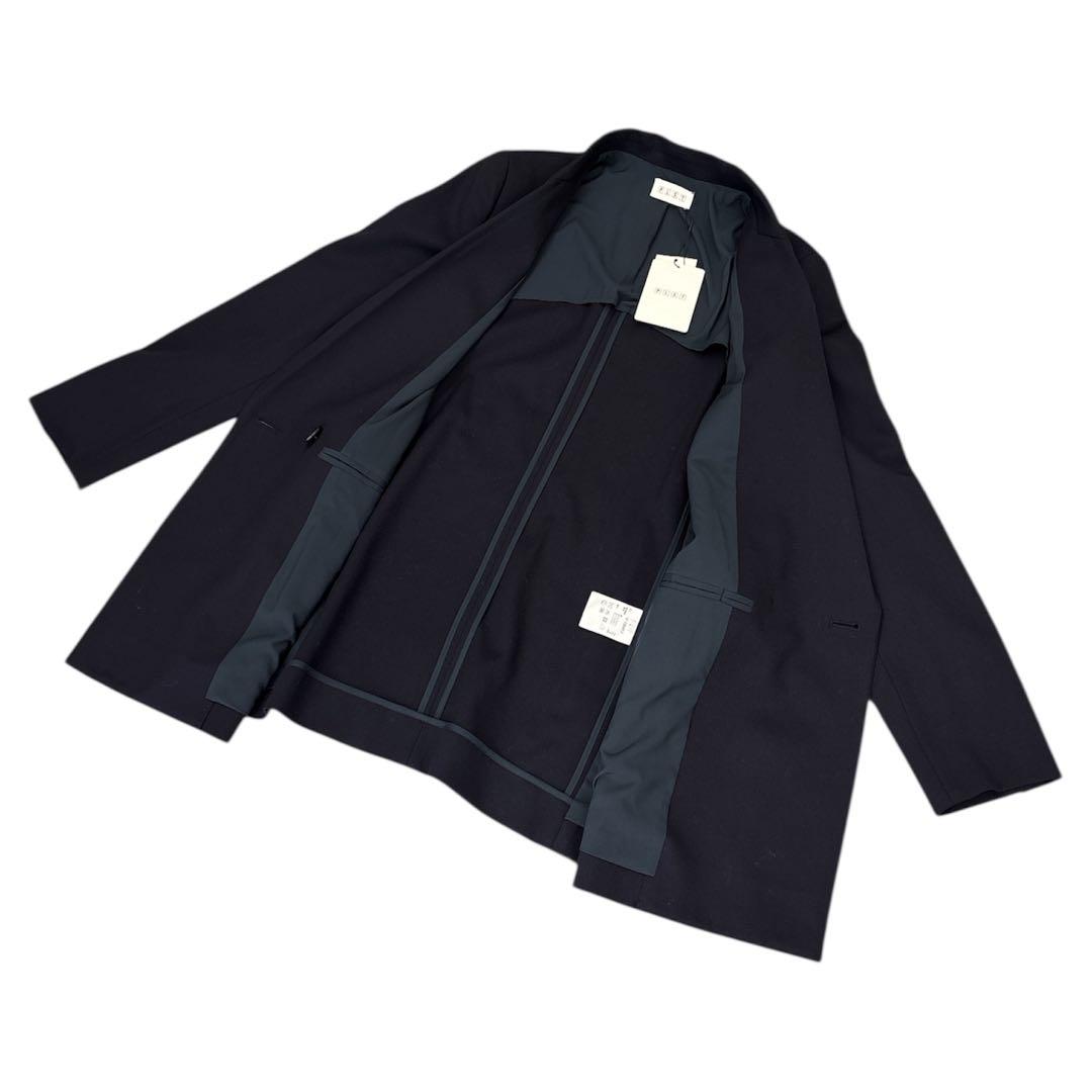 未使用プラステPLST　レディース　ウールブレンドダブルジャケット　L　ネイビー