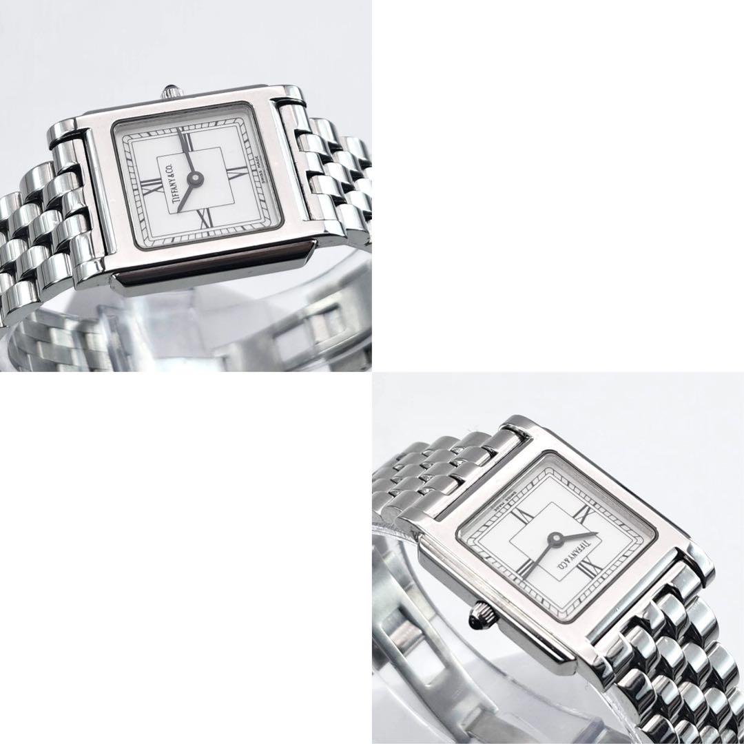 TIFFANY&CO. クラシック　腕時計　スクエア　ローマン　純正SSベルト