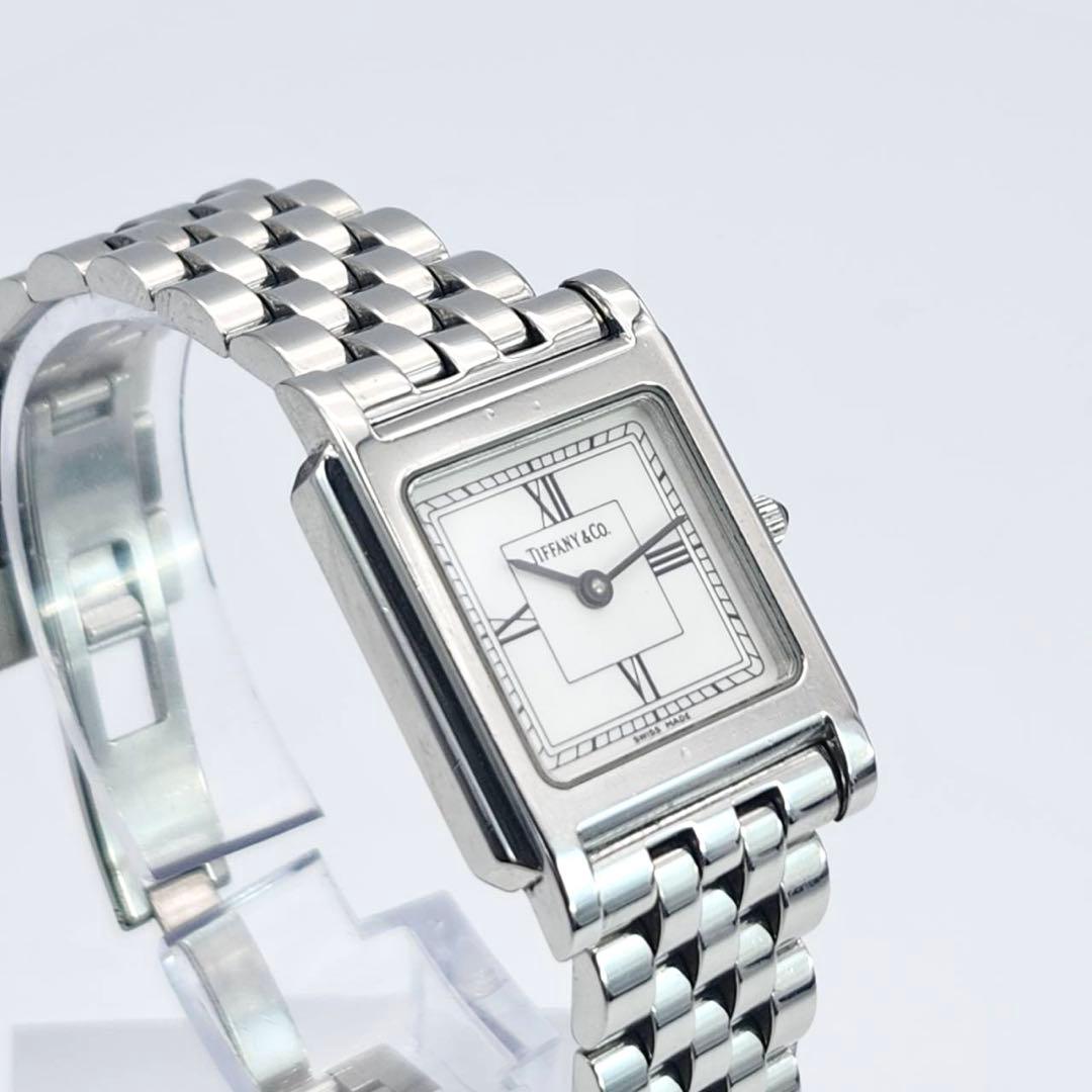 TIFFANY&CO. クラシック　腕時計　スクエア　ローマン　純正SSベルト