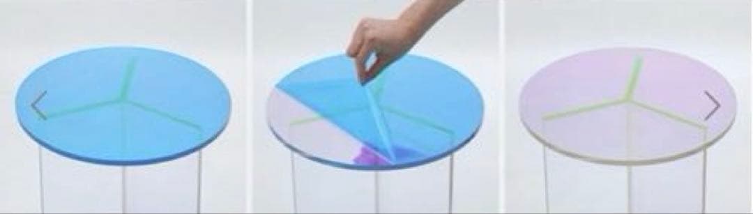 オーロラ ホログラム 韓国風アクリル円形ミニサイドテーブル