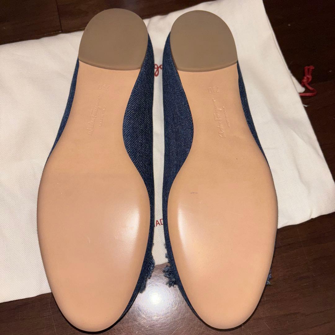 Salvatore Ferragamo デニムバレエシューズ