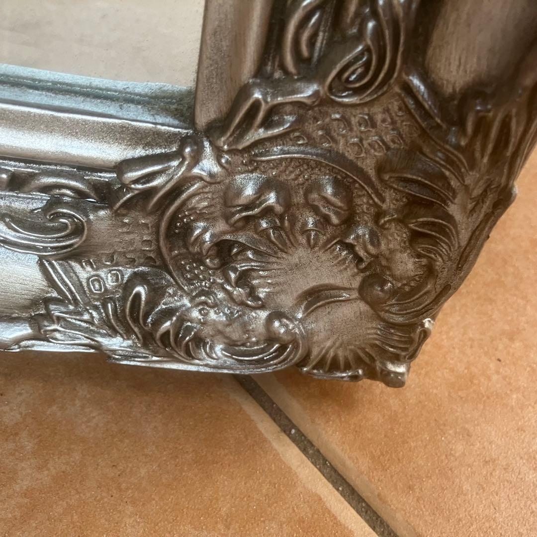 イタリア製　アンティーククラシック　シルバー　スタンドミラー　姿見高級