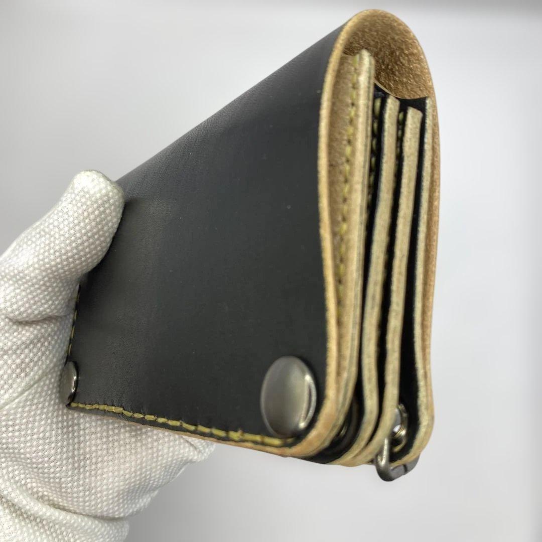 無骨 お札折らずに収納できる手染めミドルトラッカーウォレット BTW0627