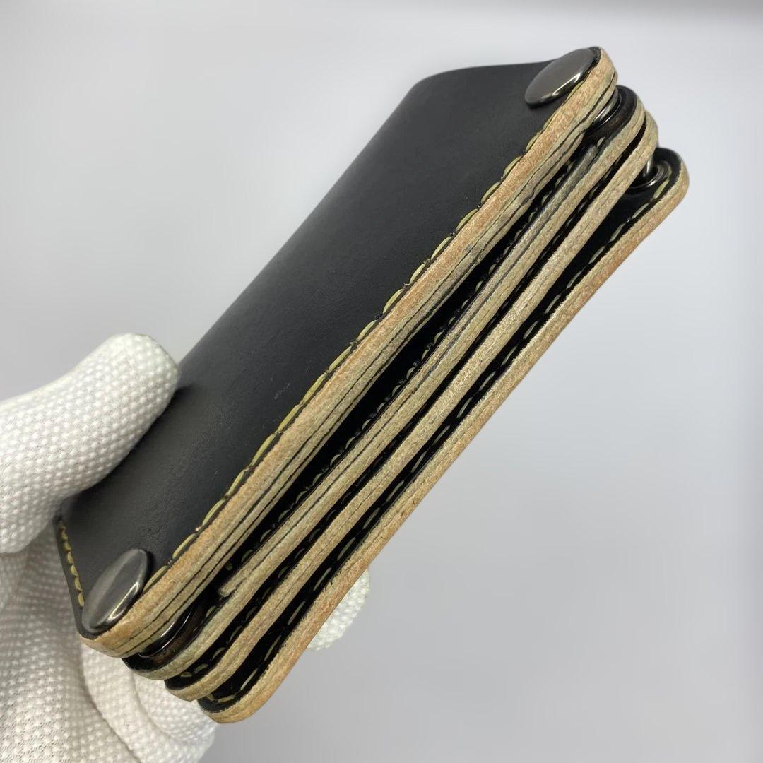 無骨 お札折らずに収納できる手染めミドルトラッカーウォレット BTW0627