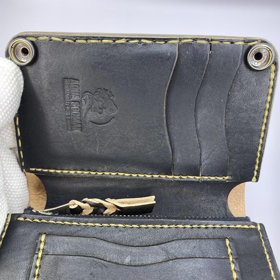 無骨 お札折らずに収納できる手染めミドルトラッカーウォレット BTW0627