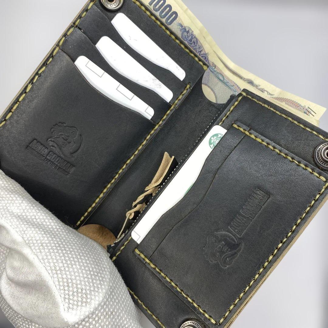 無骨 お札折らずに収納できる手染めミドルトラッカーウォレット BTW0627