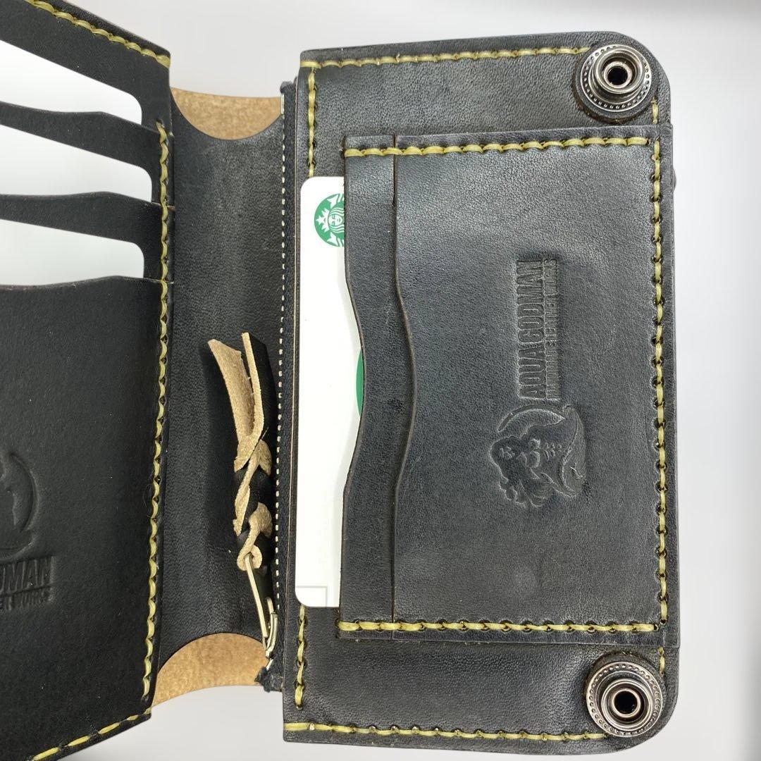 無骨 お札折らずに収納できる手染めミドルトラッカーウォレット BTW0627