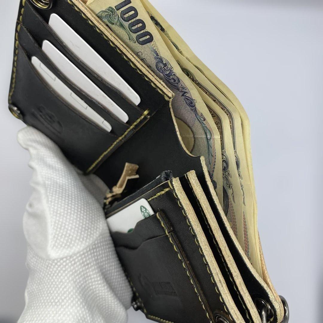 無骨 お札折らずに収納できる手染めミドルトラッカーウォレット BTW0627