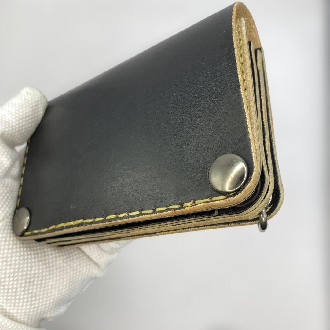 無骨 お札折らずに収納できる手染めミドルトラッカーウォレット BTW0627