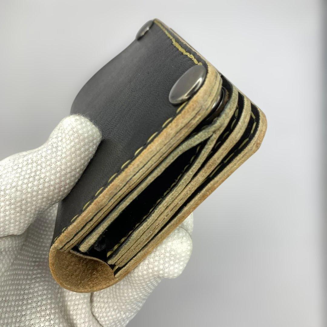 無骨 お札折らずに収納できる手染めミドルトラッカーウォレット BTW0627