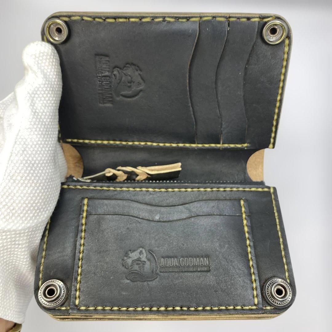 無骨 お札折らずに収納できる手染めミドルトラッカーウォレット BTW0627