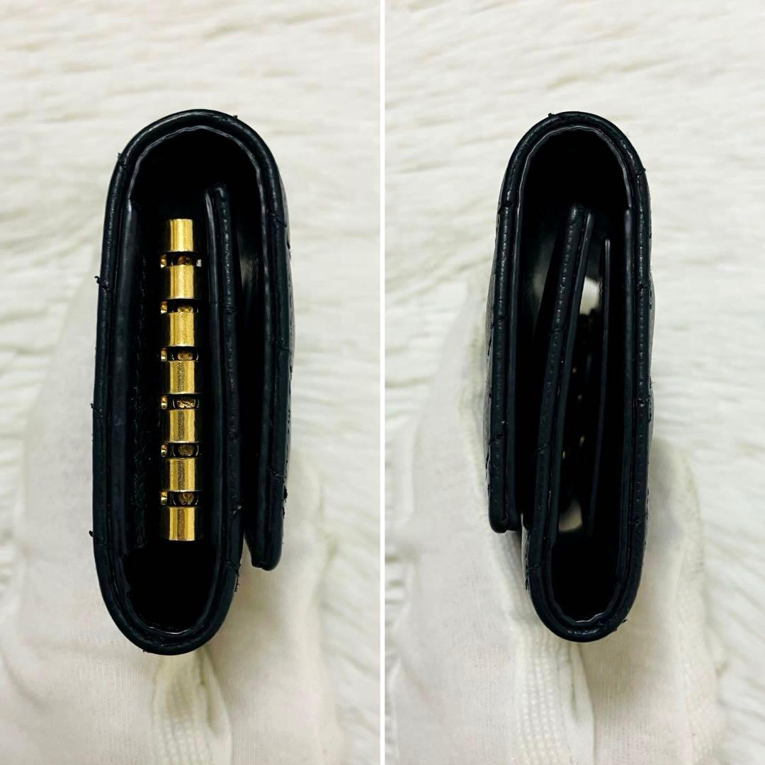 極美✨付属あり✨サンローラン キーケース 6連 キャビアスキン Vステッチ 黒