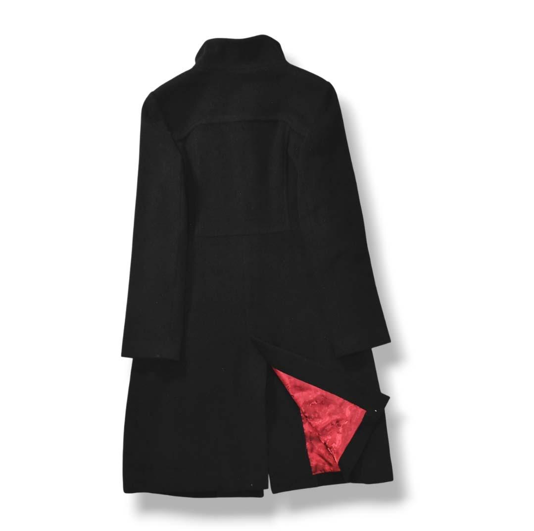 【上質】ビビアンタム アンゴラ混ウールロングコート 2 ブラック（裏地レッド）♪