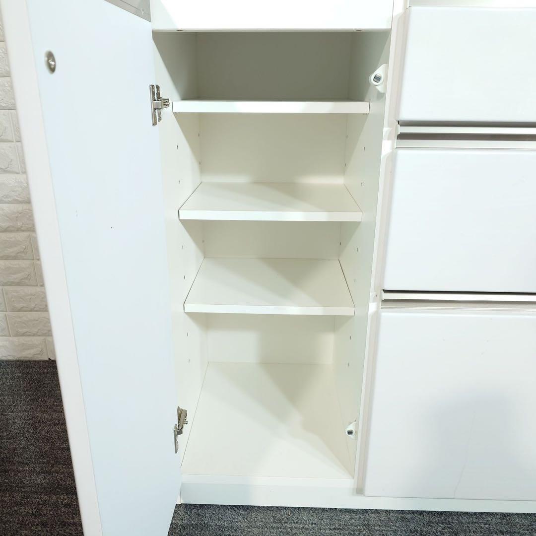 ニトリ キッチンボード アルミナ2 幅120cm カップボード 食器棚 B076