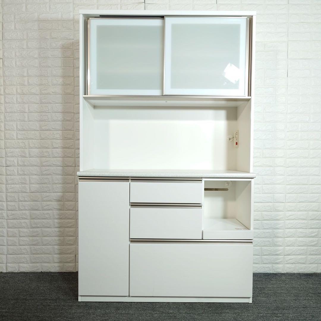 ニトリ キッチンボード アルミナ2 幅120cm カップボード 食器棚 B076