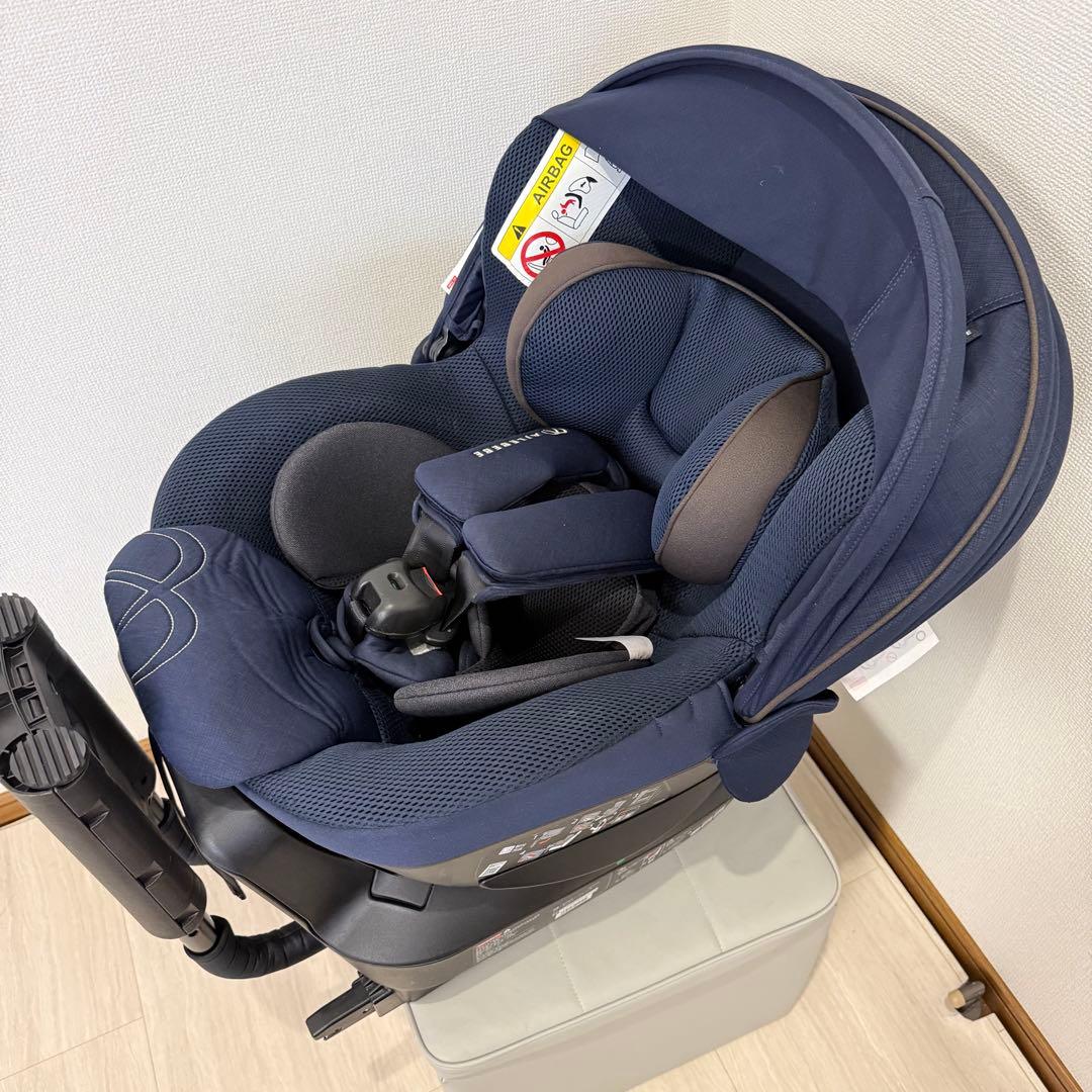 【美品】エールべべ クルット5i グランスISOFIX最上位モデル ネイビー