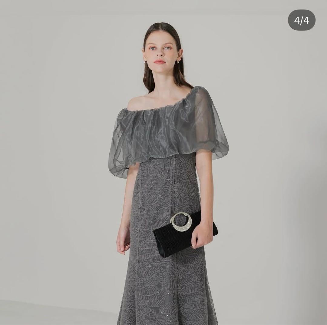 LEJA-WAYオフショルダーパフスリーブバリエマーメイドワンピースロングドレス