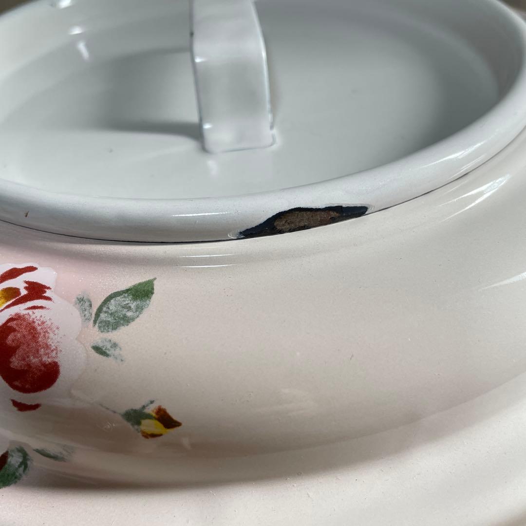 イマン　プリンセスローズ　トラッシュ缶　ホーロー