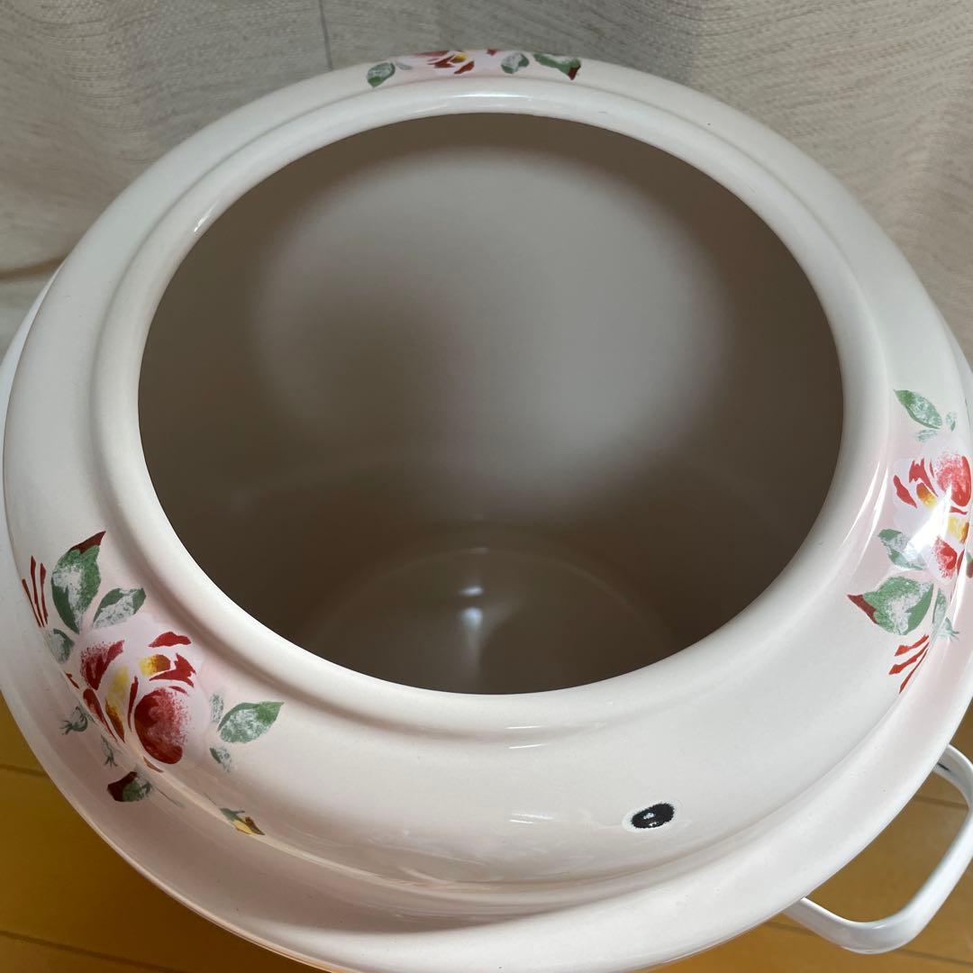 イマン　プリンセスローズ　トラッシュ缶　ホーロー