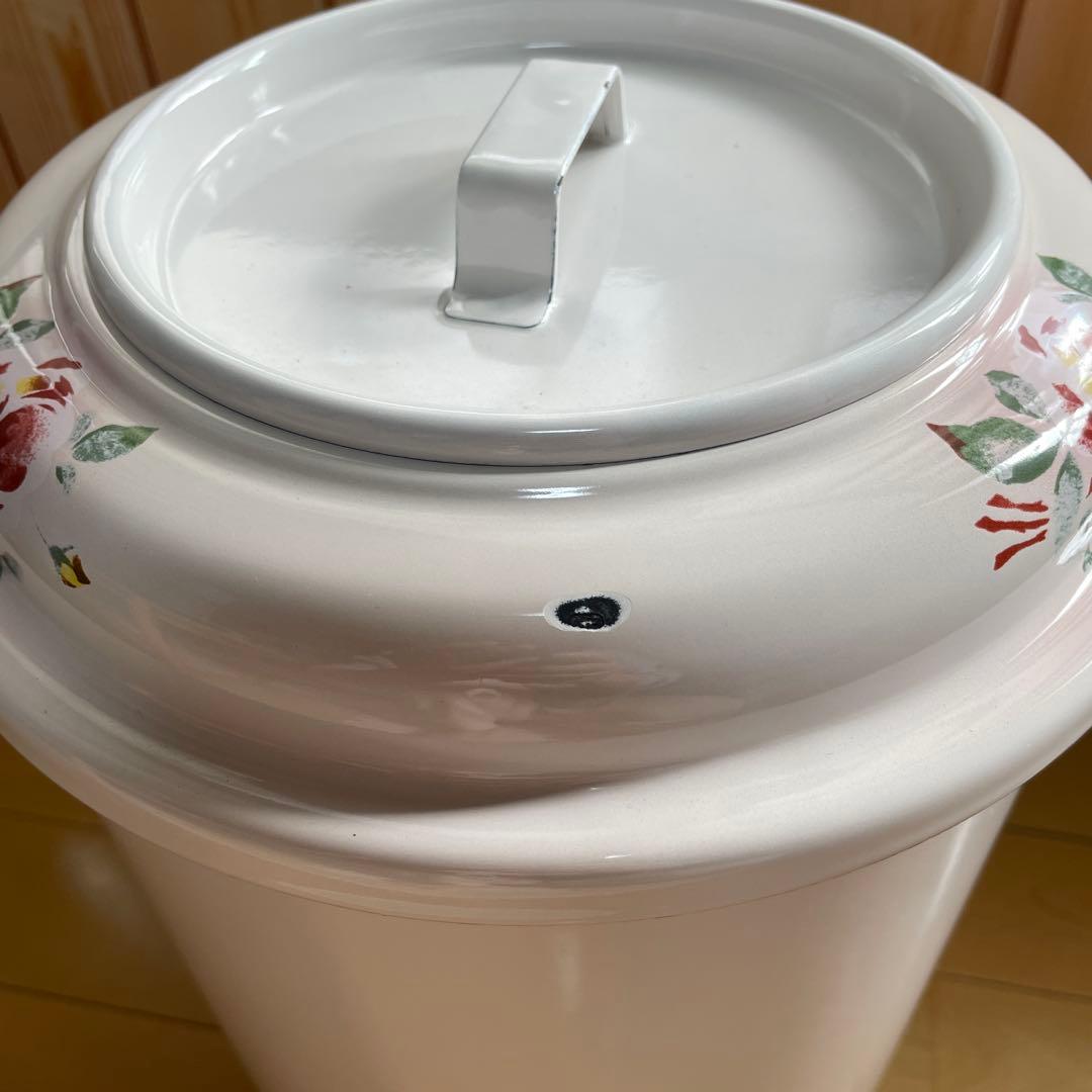 イマン　プリンセスローズ　トラッシュ缶　ホーロー