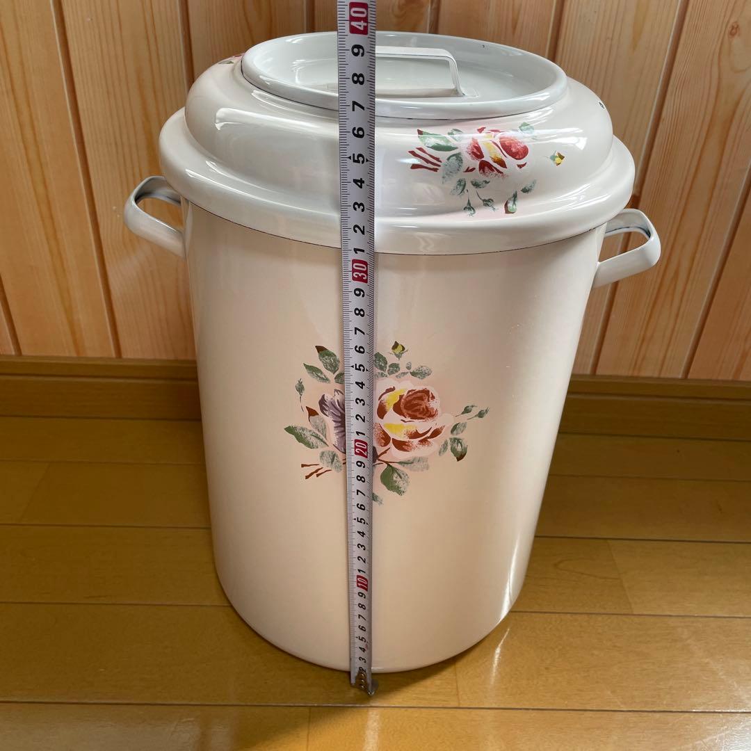 イマン　プリンセスローズ　トラッシュ缶　ホーロー