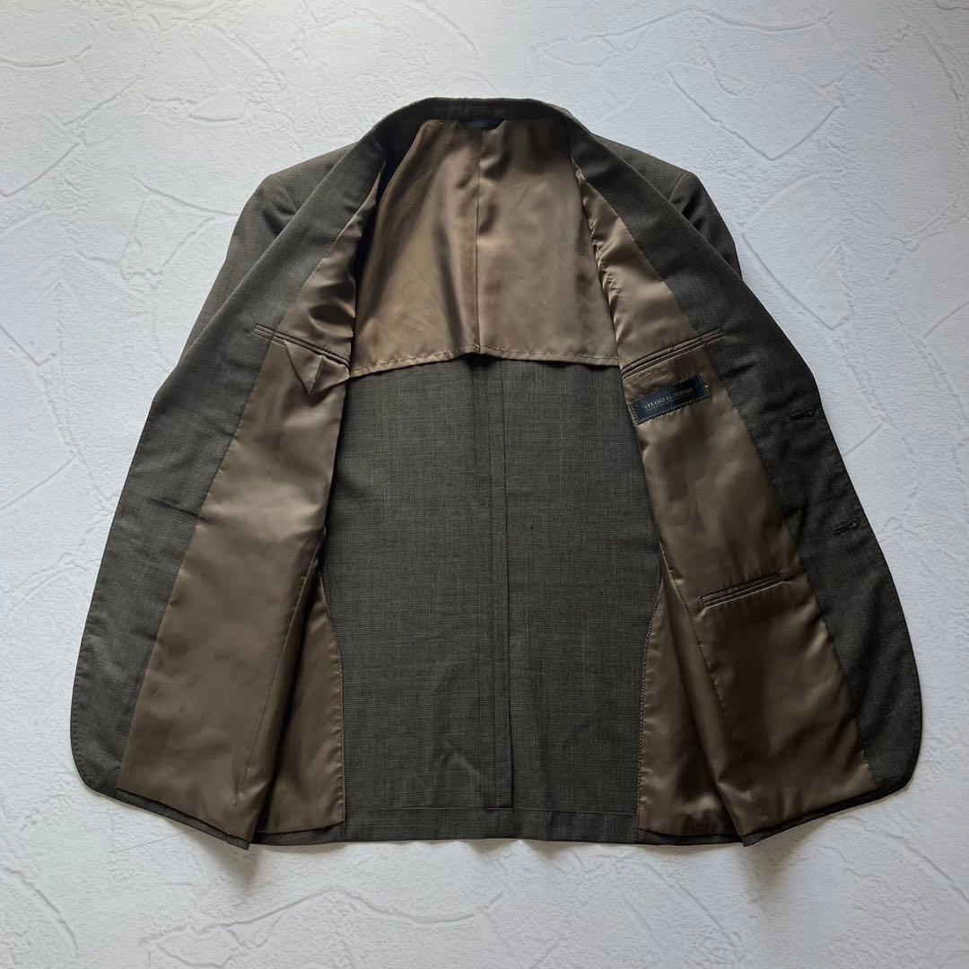 【極美品】ダーバン スーツ 日本製 ウール ツータック A5 ブラウン